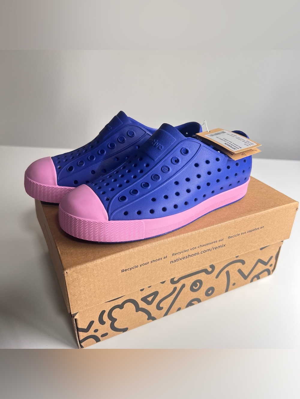 Native Shoes Kids Jefferson Adventure Blue Chillberry Pink C12 NWT